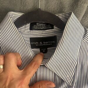 Croft & Barrow Men's Navy Pinstripe Dress Shirt